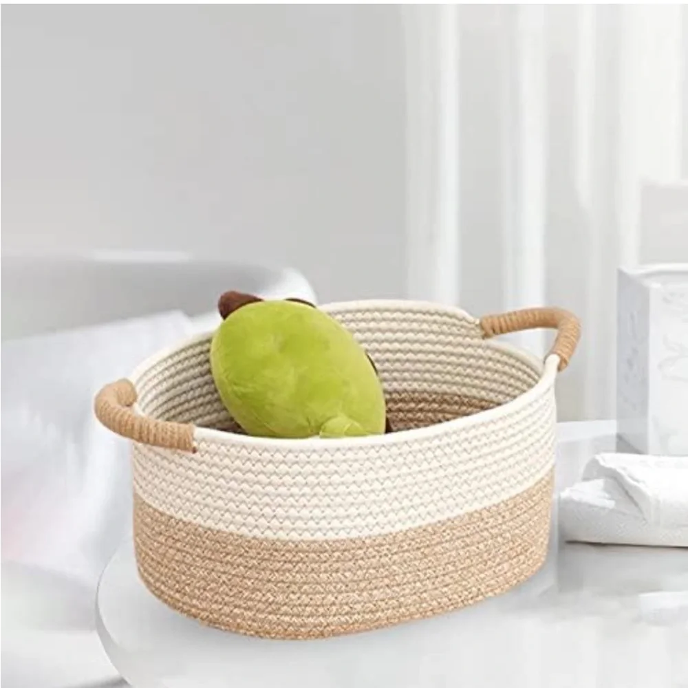 Woven Storage Basket Folding Design Kitchen Sundries Snack Organizer Store Keys